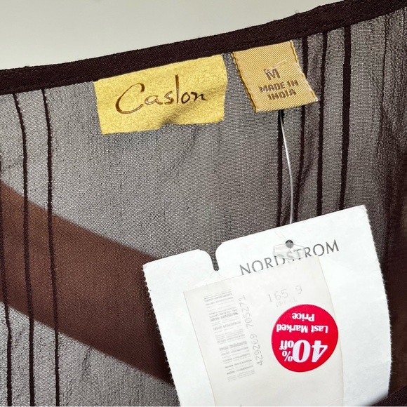 Caslon Brown Asymmetrical Blouse with Embellished Details - Picture 3 of 5